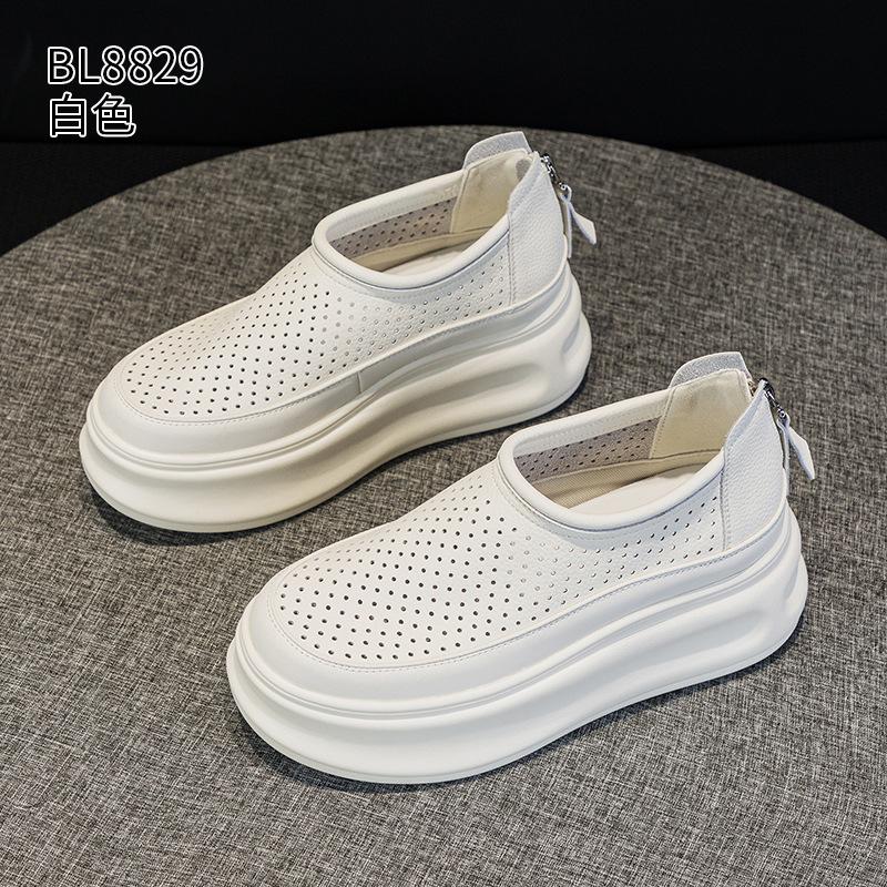 Thick Baseplate Shoes Spring and Summer New Hollow Breathable Hole Small Casual Shoes