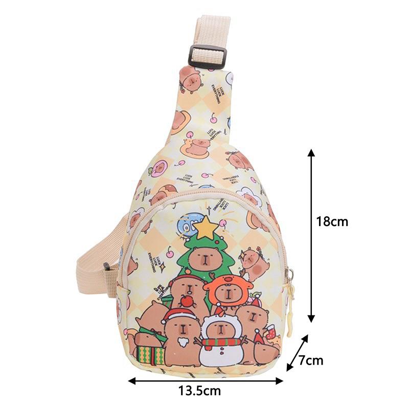 Niedliche Capybara Umhängetasche Reizende Cartoon Lässige Schultertasche Brusttaschen Multifunktionale Aufbewahrungstasche Für Mädchen Jungen Geschenke