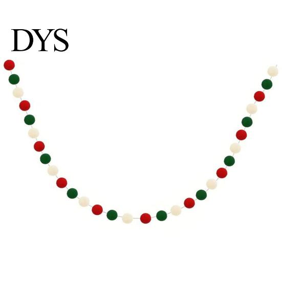 Holiday Celebration Supplies 78.8 Inch Christmas Pom Garland, Red Green White 20/30 Pompom Xmas Party Wall Decor Balls Garland Ornaments for