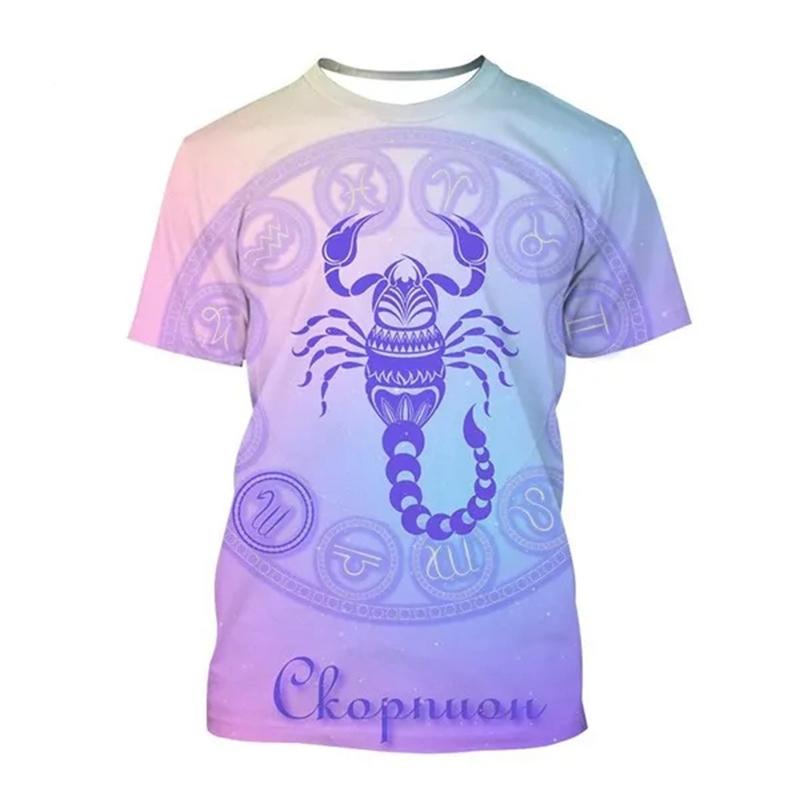 New summer Scorpion 3D printed T-shirt for men and women, animal fashion, round neck short sleeved, oversized Harajuku T-shirt