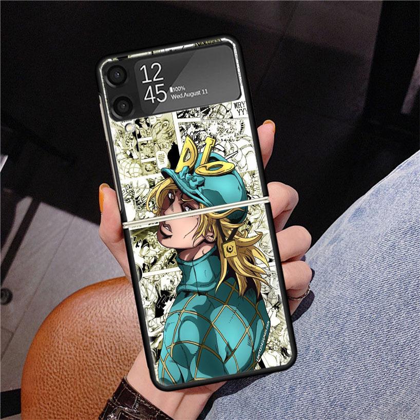 JoJo Adventure Dio Diego Brando Phone Case For Samsung Z Flip 7 6 5 4 3 Galaxy ZFlip7 ZFlip6 ZFlip5 ZFlip4 ZFlip3 5G Print Cover