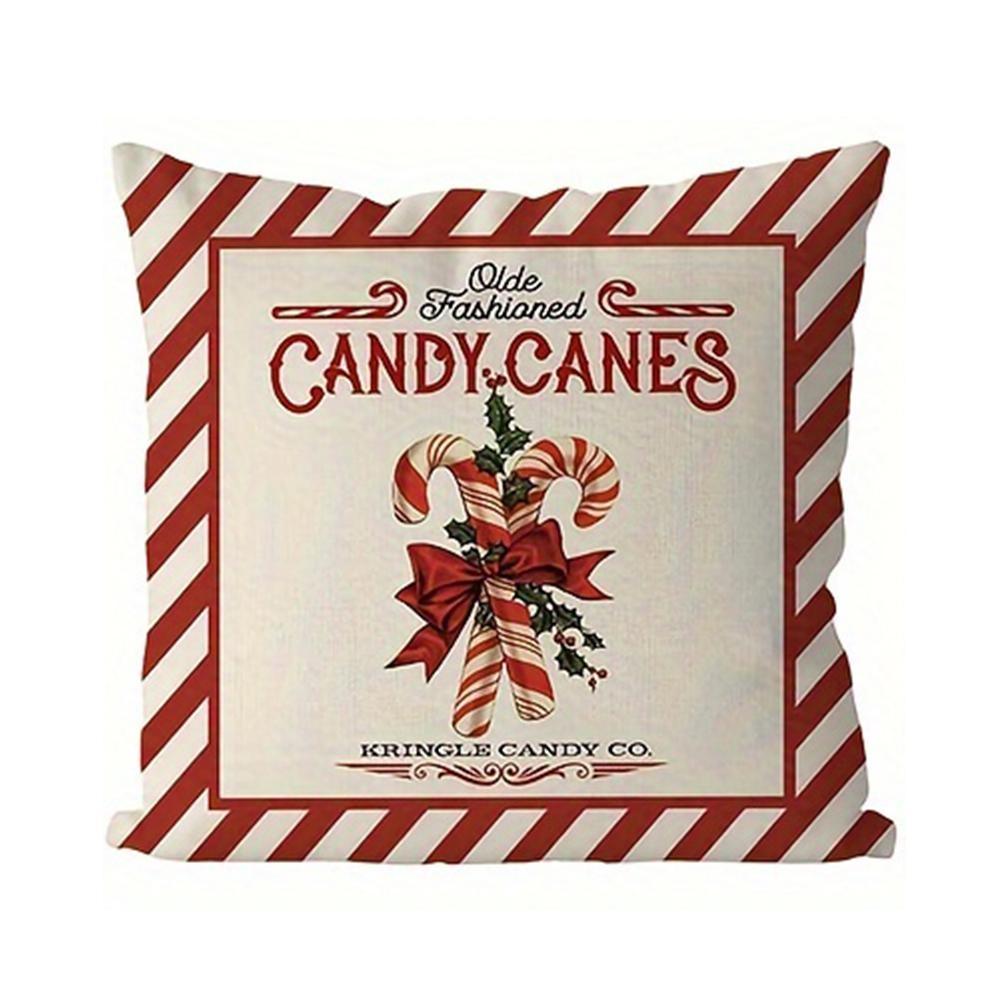 

1 шт. Чехол для подушки из льняной смеси с изображением рождественского Санта-Клауса, оленей, саней, наволочки для домашнего декора, декора комнаты 450mm*450mm