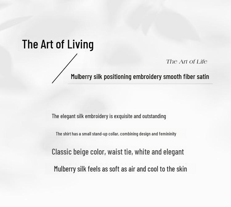 Women's Summer 2025 Slim Waist Embroidered Mulberry Silk Dress - Mid-Sleeve, Plus Size