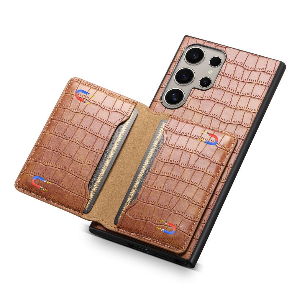 Luxury Crocodile Texture Leather Case For Samsung Galaxy S24 Ultra S23 Plus S21 FE Card Slot Wallet Flip Stand Smart Phone Cover