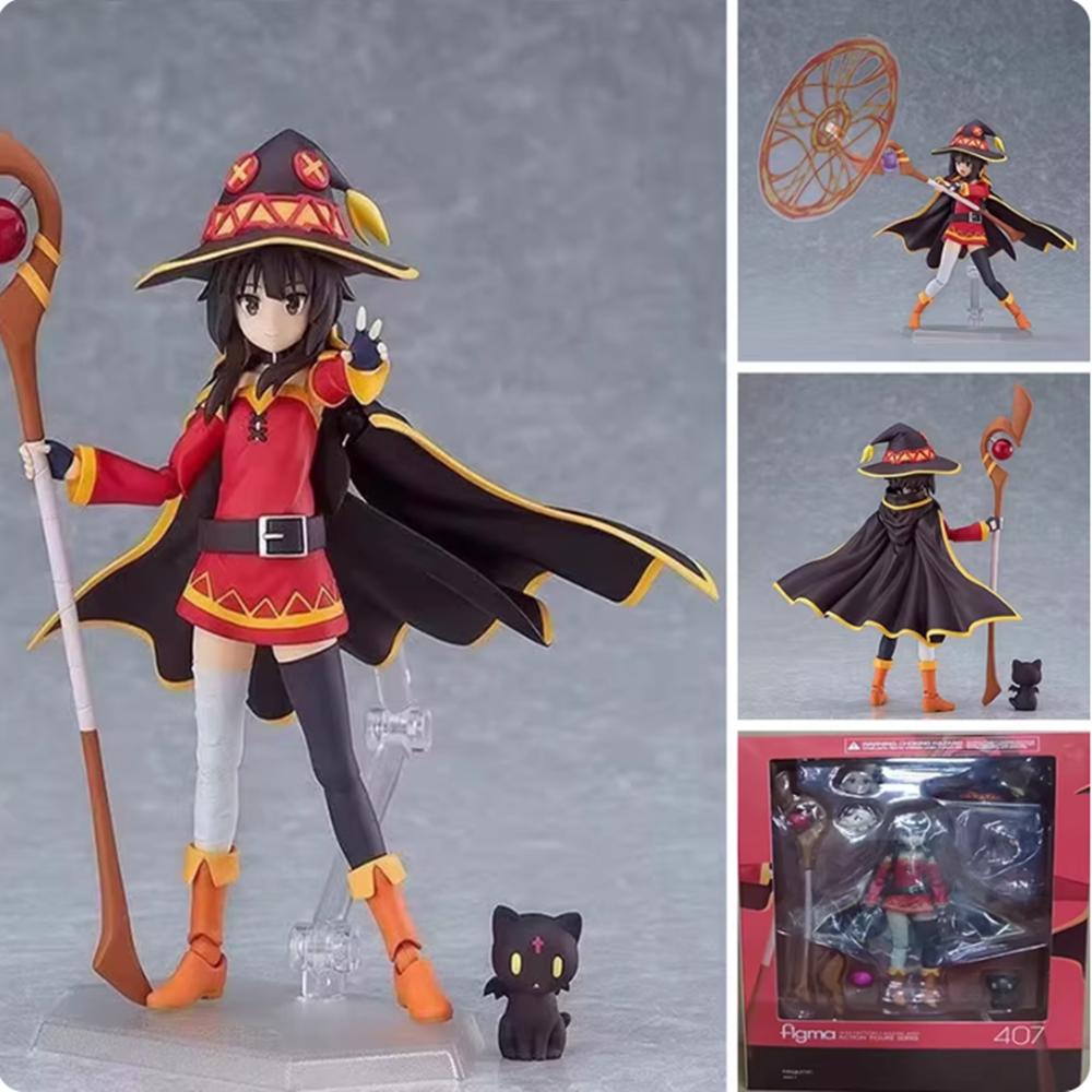 Interesting Toys Unisex Anime Sekai Figma 407 Figure Konosuba Megumin Bless This Wonderful World 2 Model Handmade Toy Doll Birthday Gifts