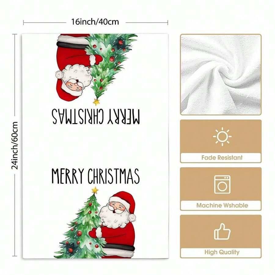 1pc/2pc/4pc/pack Christmas Scrub Sponge Creative Kitchen Dish Cloth Festive Cleaning Decor for Home & Table Kitchen Dish Towel Xmas Cleaning Supplies