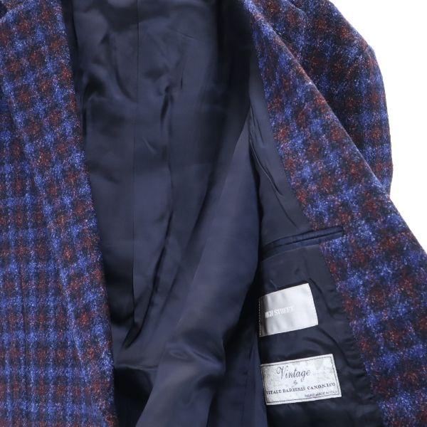 unused HIGH STREET Check Pattern tailored jacket S Bluish Men's Used