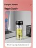 Compact Double-Layer Glass Cup - Stylish Portable Design for Women - Personalized Pocket-Sized Gift Option