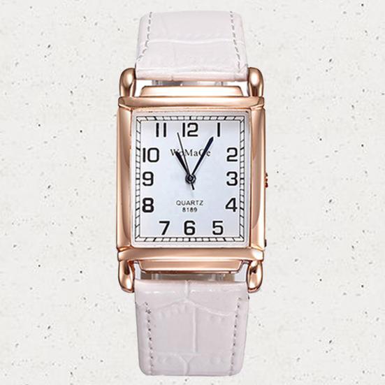 Wrist Watch Square Case Comfortable Alloy Unisex Casual Quartz Wristwatch for Daily Life