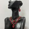 Simple Light Luxury Bridal Zircon Suit Femininity Necklace Earrings Two-Piece Set Fashion Banquet Wedding Accessories