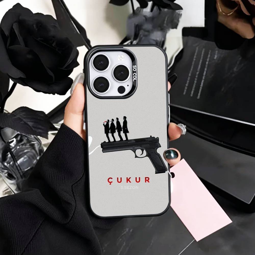 C-Cukur TV Series The Pit Phone Case For iPhone17,16,15,14,13,12,11 Plus,Pro Max Colored Silver Plated Inside Cover