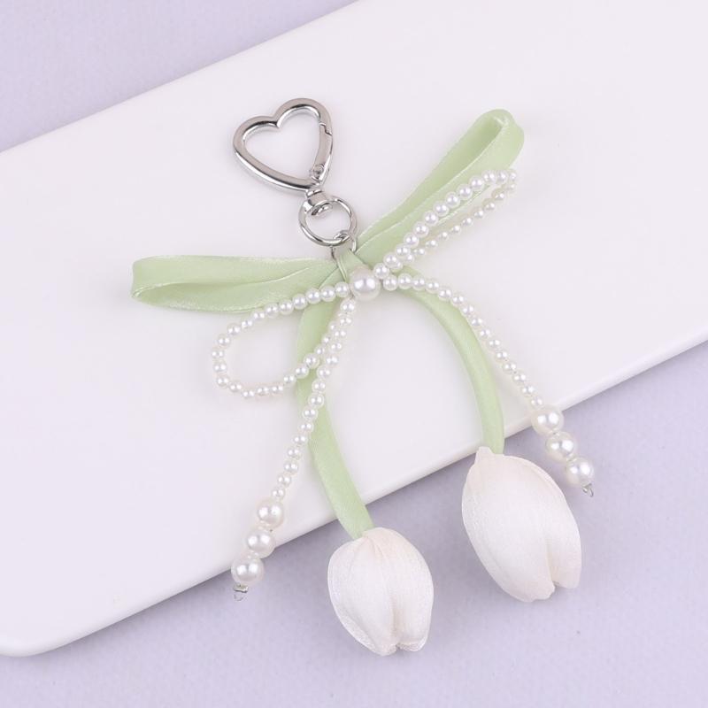 Pearls Bows Bag Charm Pendant Aesthetic Purse Charms Aesthetic keychains Keyring for Women Backpack Purse Handbag Decors