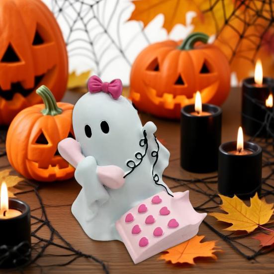 Halloween Decoration Ghost Wear Glasses Resin Statue Fine Craftsmanship Tabletop Ornament Home