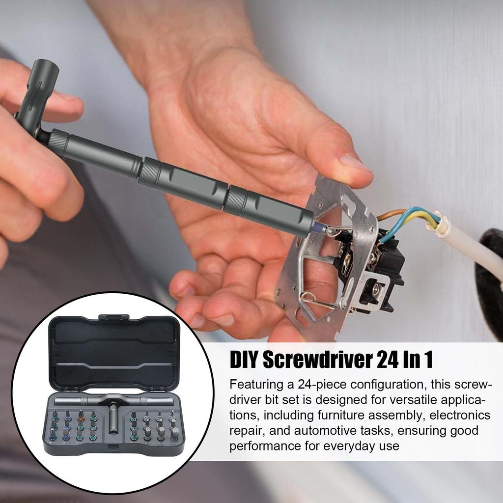 Ratchet Screwdriver Set Multifunctional Wrench Kit 24-in-1 Portable Ratchet Wrench Set For Electronics Home Mechanic Projects