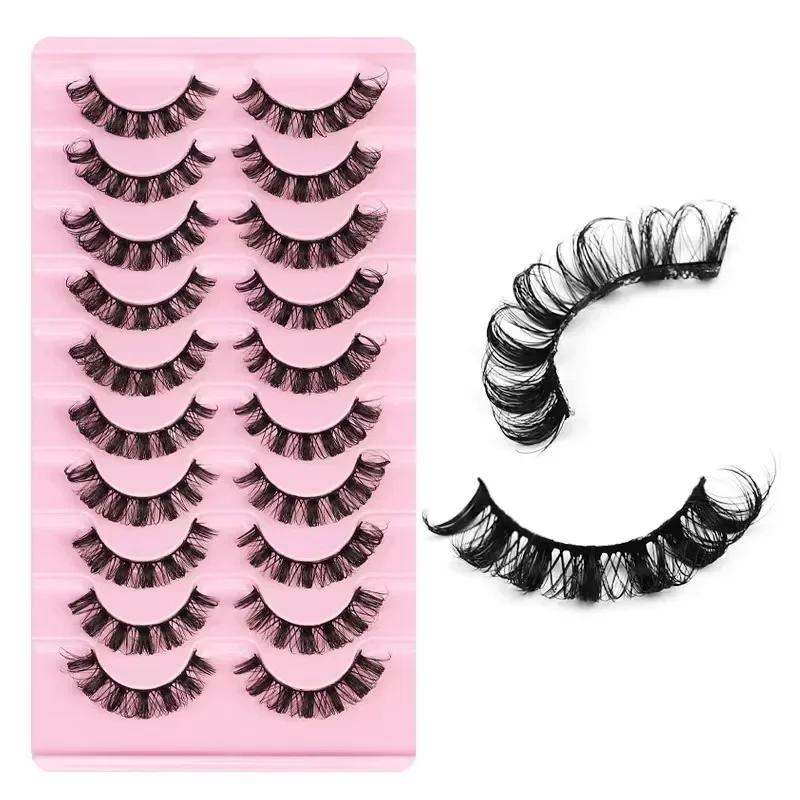 10Pairs 3D Mink Lashes Russian Strip Lash Dramatic False Eyelashes Faux Cils Makeup Wholesale Fake Eyelash Extension