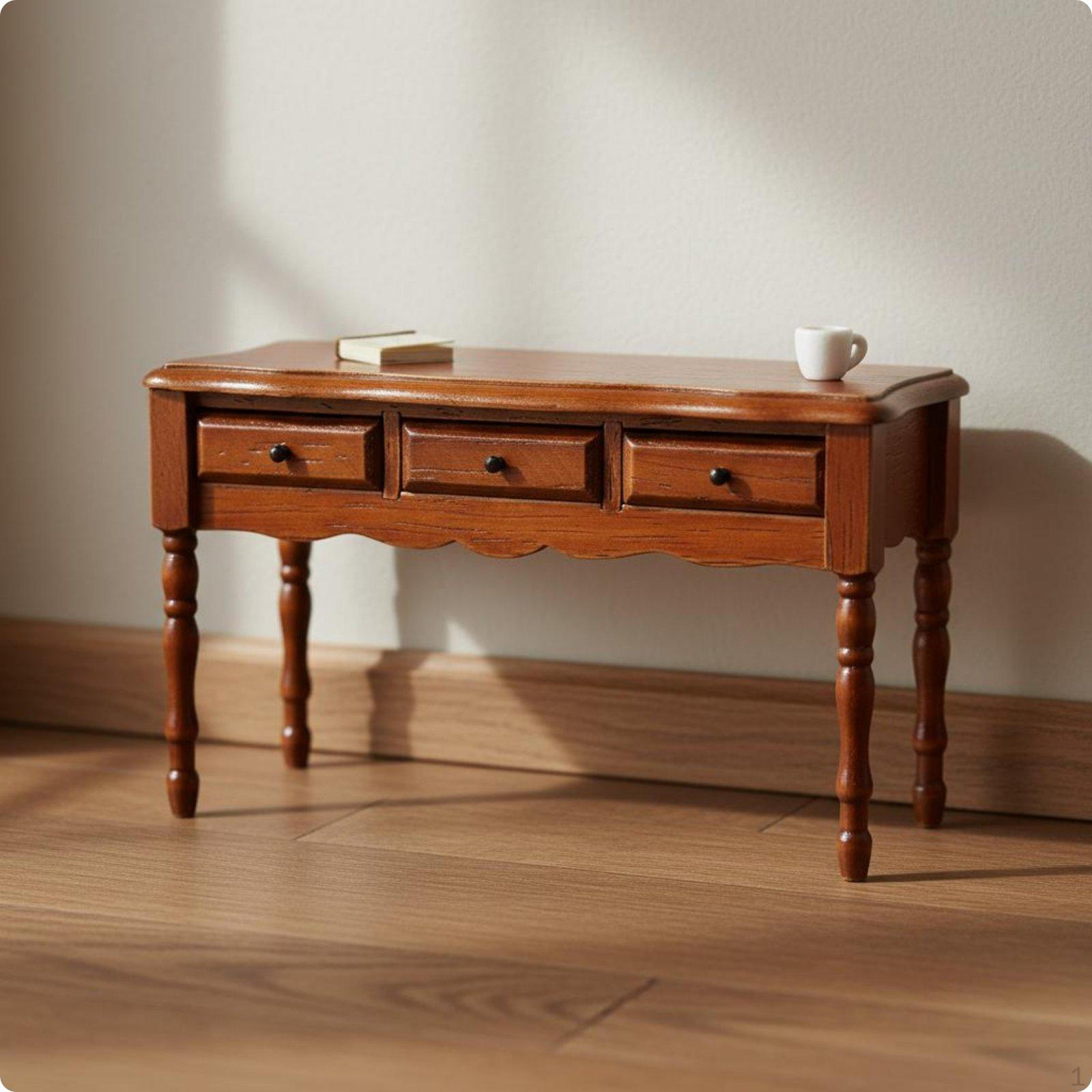 1:12 Dollhouse Desk Wood Scale Detailed