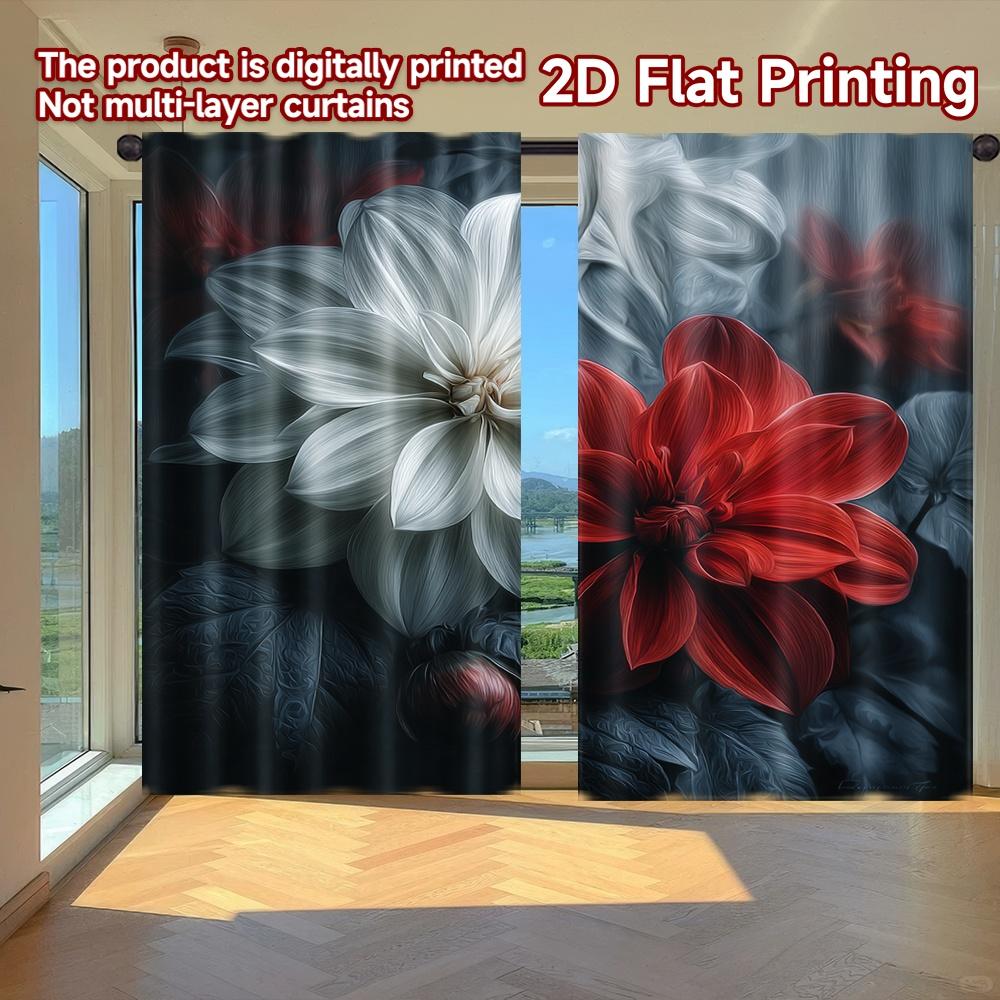 

Flat Printing Curtains Without Rod Floral Harmony Design Saint Patrick Is Day Festival Chic Print Versatile Set Of 2 Made Polyester W100*H70(CM)-Hooks&2PCS