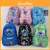 Stitch Cartoon School Backpack With Nylon Material And Antiload Burden For Middle School Students
