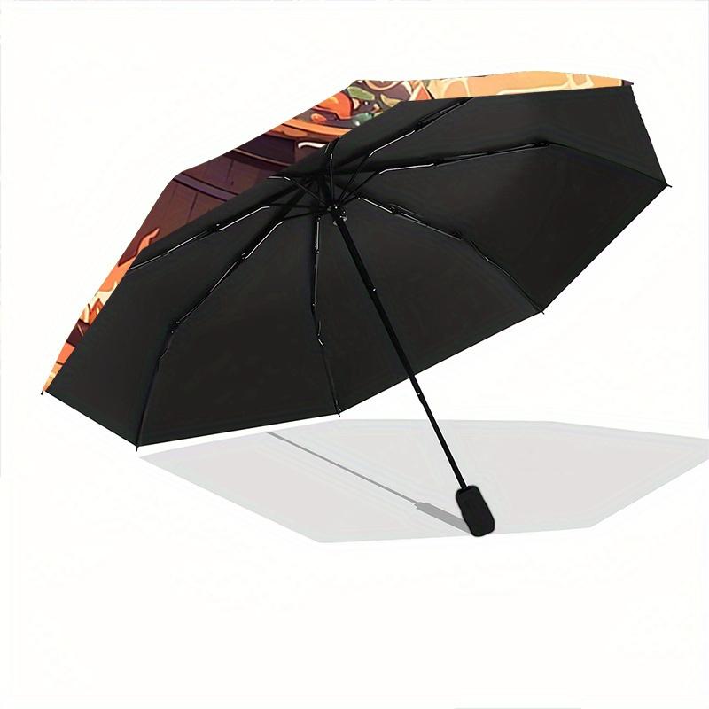 1pc Witch Picture Design Automatic Opening and Closing Folding - A Good Choice for Gifts, Fashionable and Convenient Umbrella With Cute Cartoon C