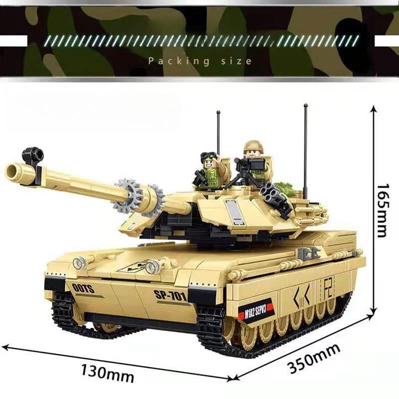Tank Building Blocks WW2 Military Bricks Army Soldier Weapons Toys for Kids Gift