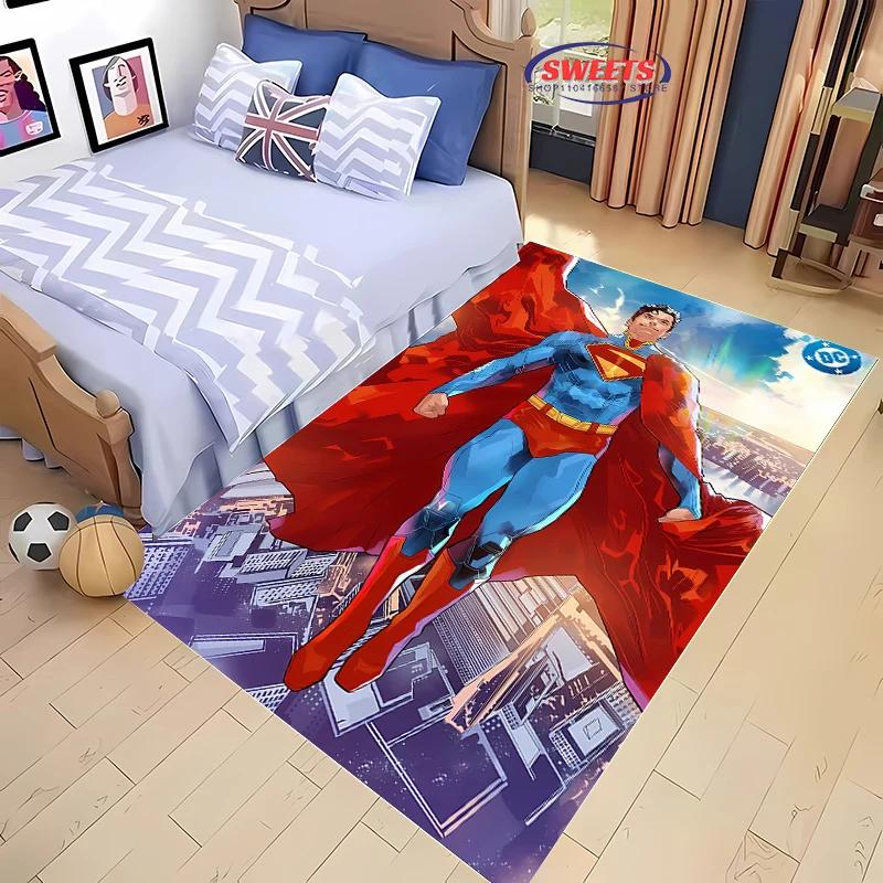 Superman Carpet, Bedroom Floor Mat, Living Room Sofa Bed Mat, Non-slip Exquisite Home Decor, Durable Machine Washable Rug
