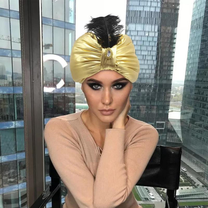 Chapéu Turban Aladdin Sultão Aladdin Headwear Vintage Árabe Novidade Halloween Páscoa Chapéus Árabes com Gema Pena chapéu árabe