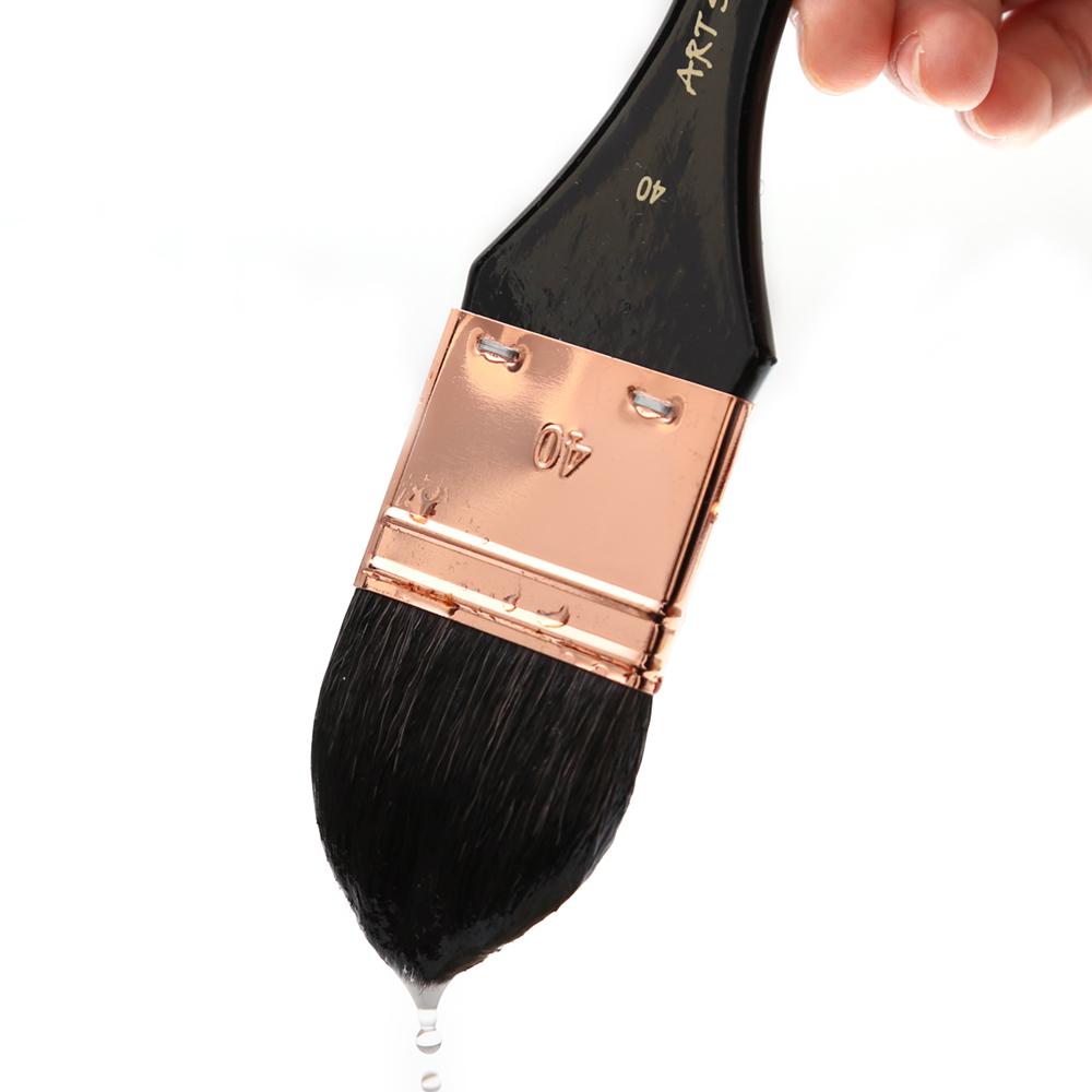 Dainayw Premium 4 buc. Pensule rotunde/plate pentru vopsea pentru păr de veveriță Set de perii moi pentru spălare mare