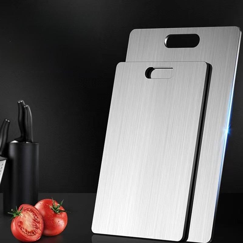 2-in-1Stainless Steel Cutting Board-Food Safe 316 Steel-Double-Sided Thick Kneading & Chopping Surface (Anti-Slip&Antibacterial)
