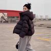 Down Cotton Clothes Women's Short Autumn and Winter Solid Color Puffs Hooded Loose Bread Clothes Thickened Warm Cotton Clothes Jacket