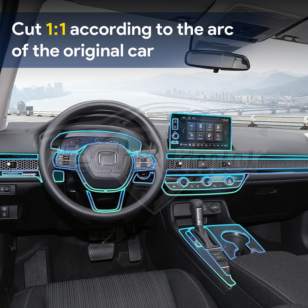 Car Interior TPU Protector Anti-scratch Film For Honda Civic 2022-2025 Auto Protective Transparent Anti-tear Sticker Accessories