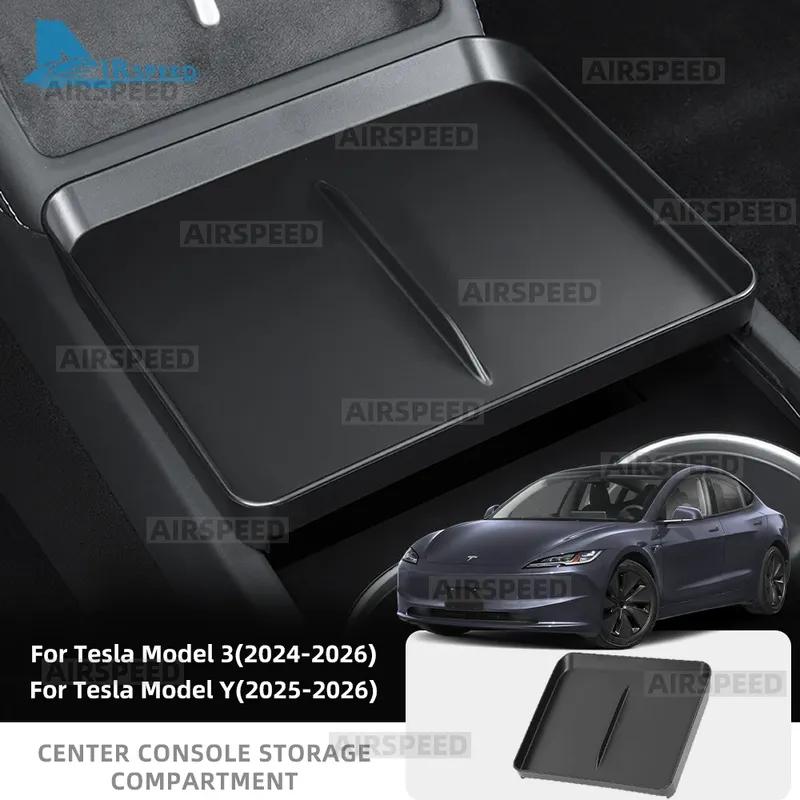 For Tesla Model Y Juniper 2025 2026 2027 Model 3 Highland 2024-UP ABS Gear Shift Storage Tray Armtest Box Interior Accessories