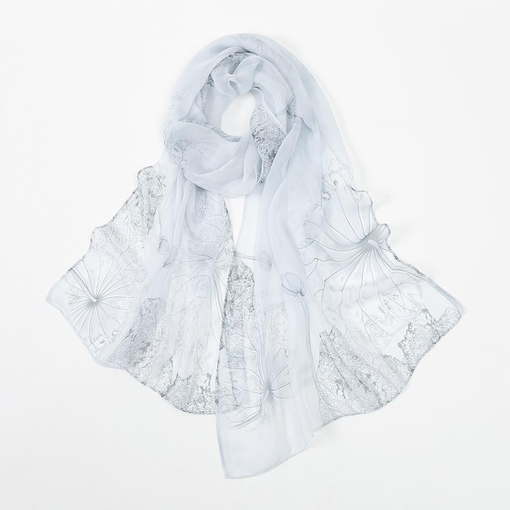 New Beauty Floral Printed Georgette Hijab For Women Thin Soft Scarf Shawl Wrap Middle East Summer Beach Sunscreen Thin Headscarf