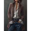 Women's European American Style Solid Color Patchwork Lace Velvet Long Sleeve Coat