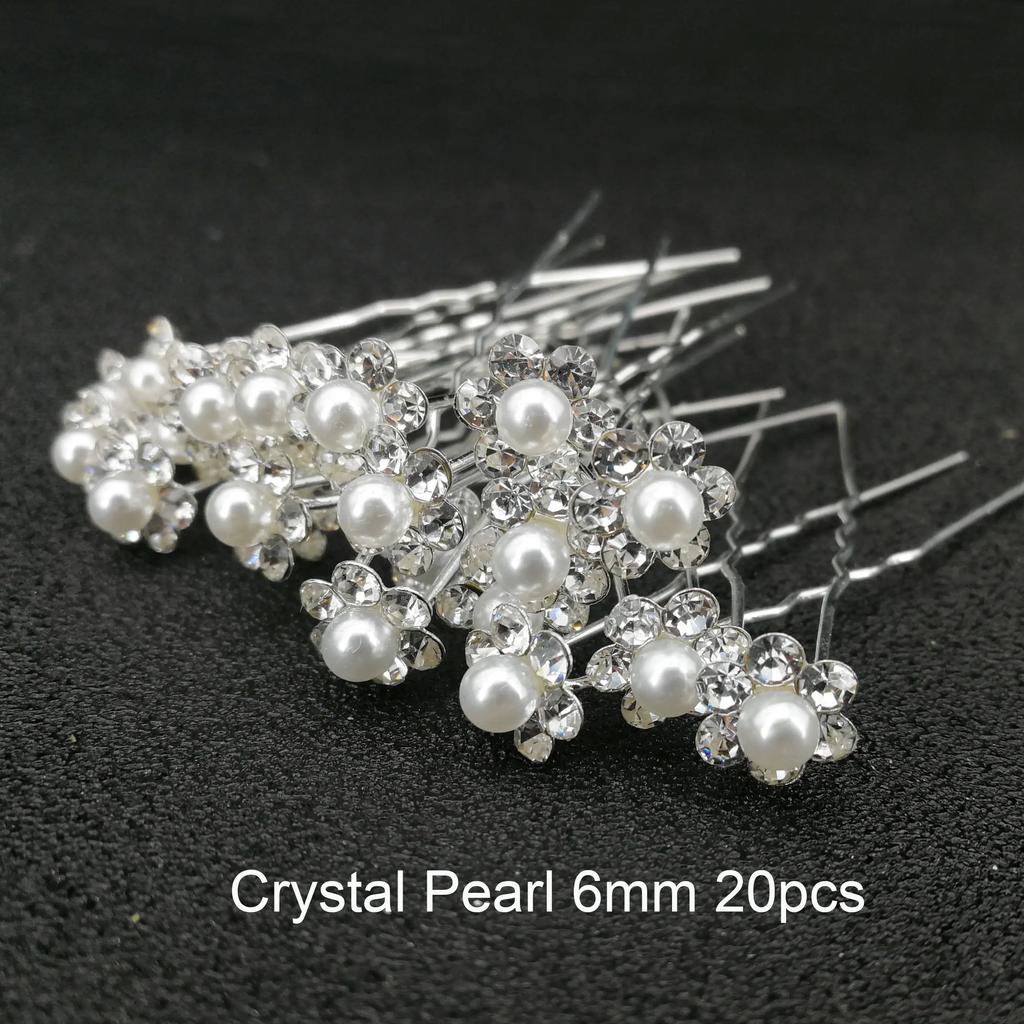 Fashion Pearl Bridal U-shaped Pin Metal Barrette Clip Hairpins Rhinestone Wedding Hairstyle Design Tools Women Hair Accessories