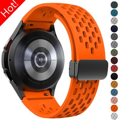Silikonový řemínek pro Samsung Galaxy Watch 6 Classic 43mm 47mm 5Pro 45mm magnetický pásek s přezkou pro Galaxy Watch 6 5 4 40mm 44mm 46mm