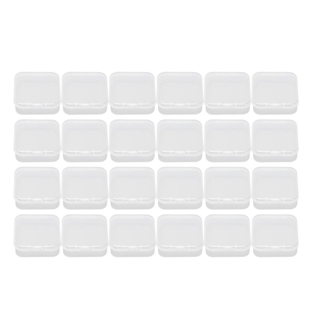 24pcs Mini Clear Jewelry Box Transparent Portable Small Plastic Storage Container with Lid for