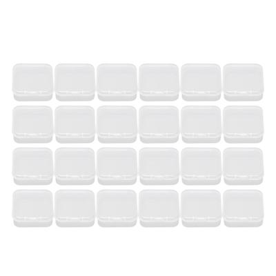 24pcs Mini Clear Jewelry Box Transparent Portable Small Plastic Storage Container with Lid for