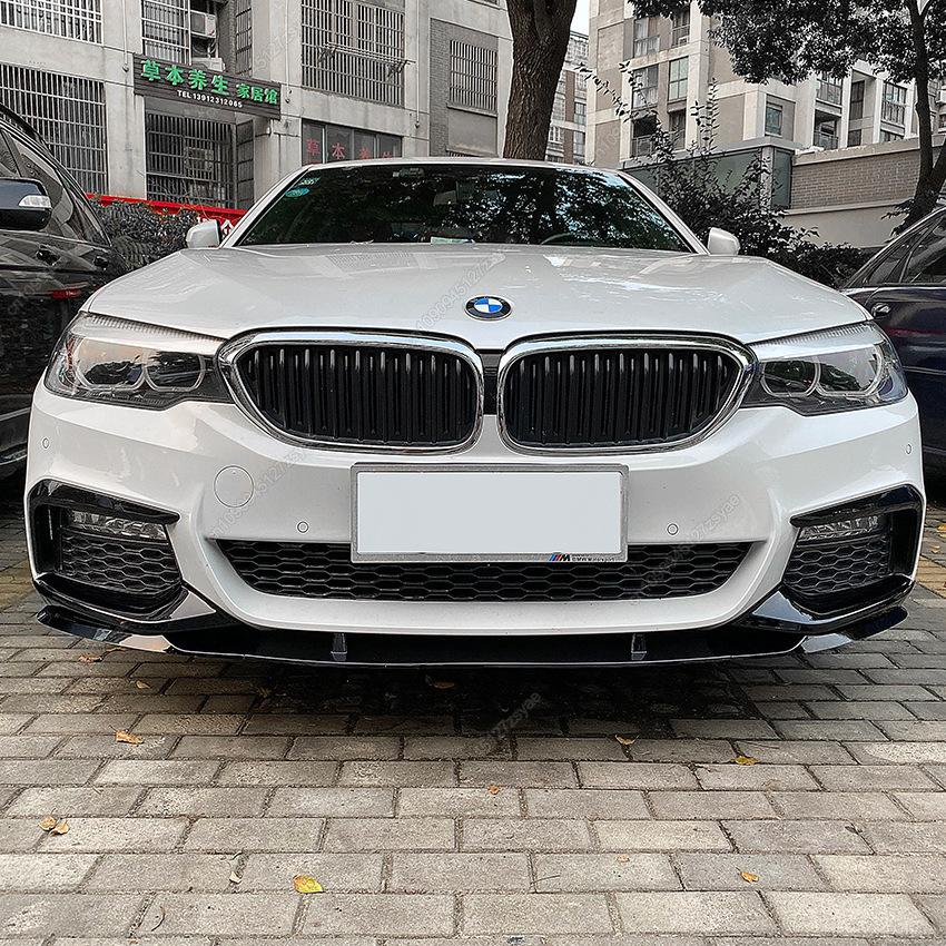Car Front Bumper Lip Spoiler Splitter Diffuser For BMW 5 Series G30 G31 520i 530i 540i M-Sport 2017-2020 Bodykits Tuning Black