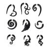 9pcs / Set Acrylic Earrings Punk Style Ear Stud Piercing Jewelry
