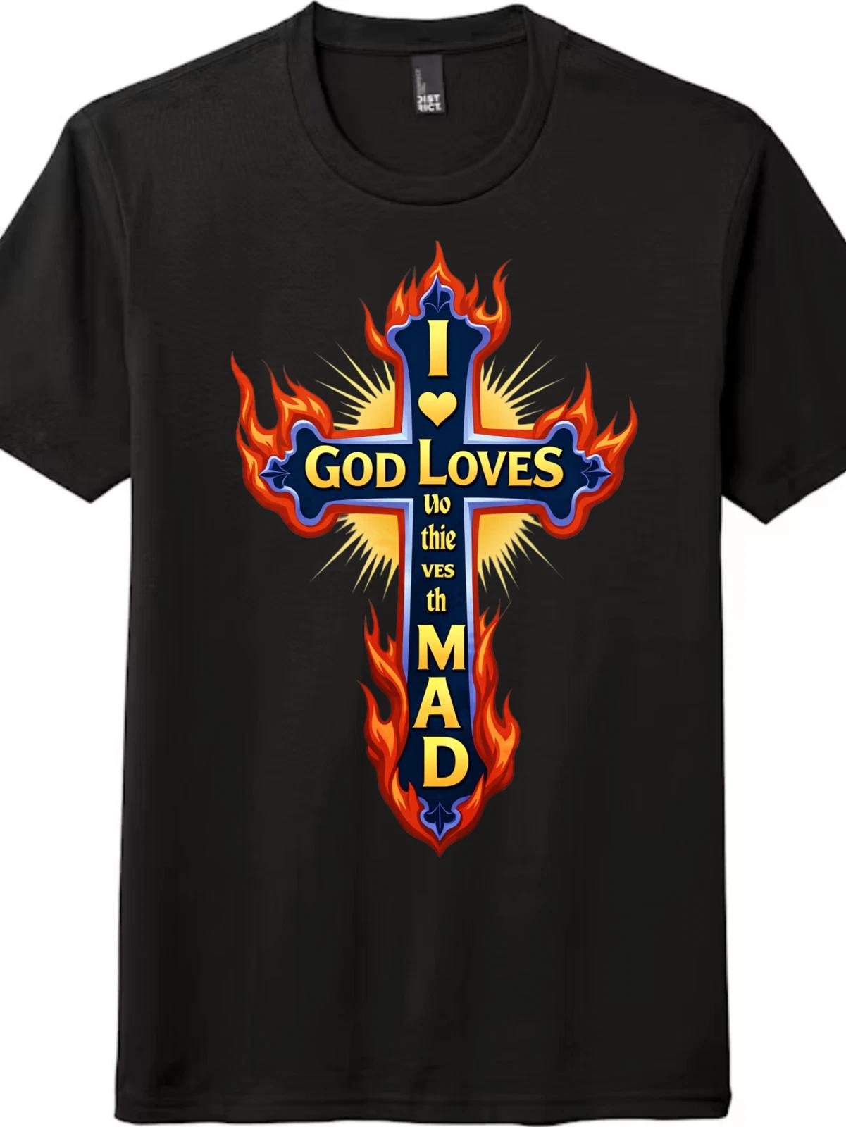 Bold Statement Christian Tee | Flame Cross & Text Design | Unisex Everyday XL