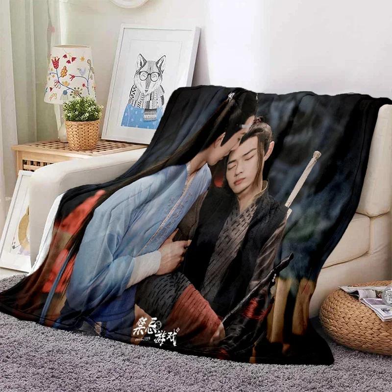 Drama De Ongetemde Xiao Zhan Wang Yi Bo Zachte Gooi Deken Gooi Deken Zachte Cartoon Gedrukt Sprei Sprei Sofa Gift
