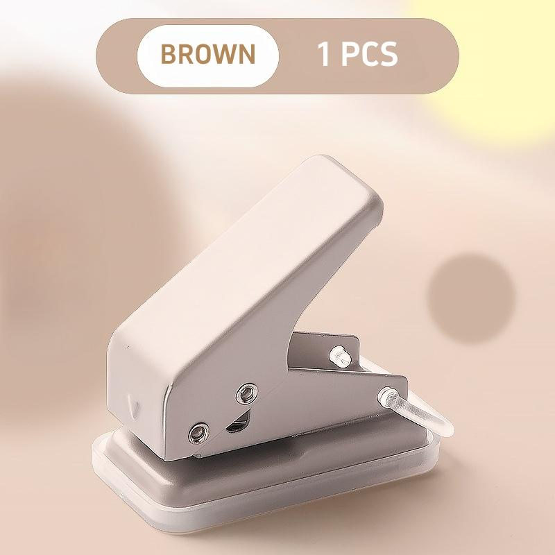 

1 шт. Мини дырокол на одно отверстие 6 мм круглые отверстия маленький крошечный с нескользящим съемным основанием и замком для ведения журнала