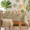 Tablecloth Jacquard Flower Bird Plant Rectangular Dining Table Cloth Thick Tablecloth Dustproof