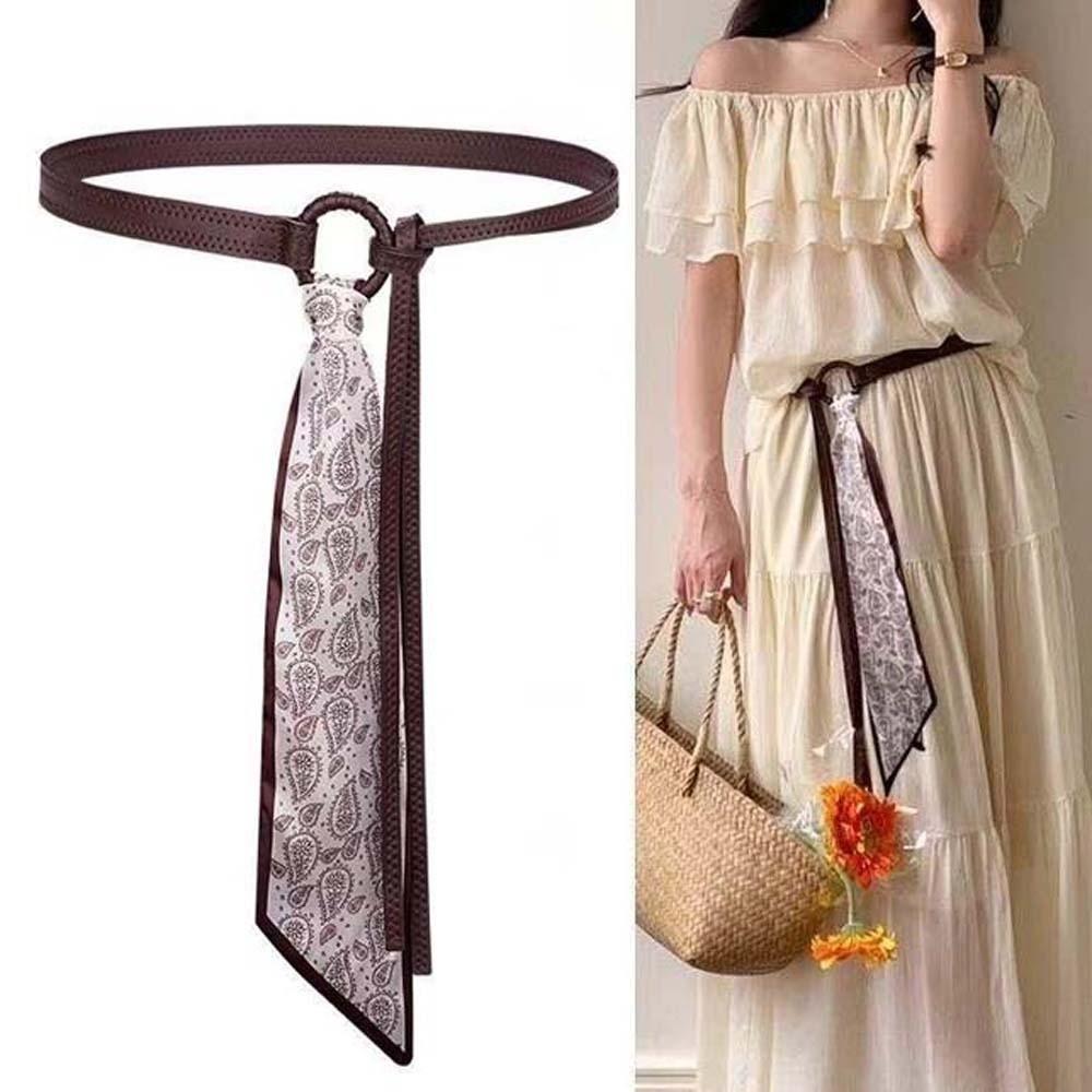 Bohemian Style Retro Jacquard Waistband Ethnic Style Silk Tie Design Belt  Girls
