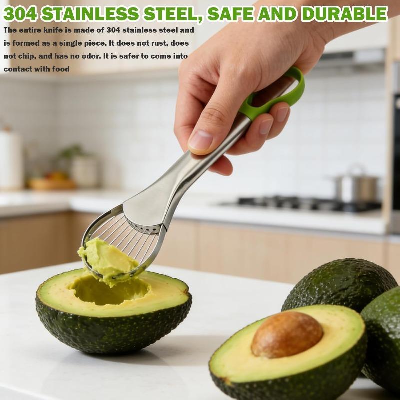 2in1 Avocado Slicer Stainless Steel Avocado Cutter Peeler Knife Pitaya Kiwi Slicer Peeler Kitchen Gadget Fruit Vegetable Tools