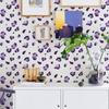 Purple Leopard Print Wall Decals Self Adhesive DIY Art Stickers for Modern Living Room Bedroom Background Wall Decor