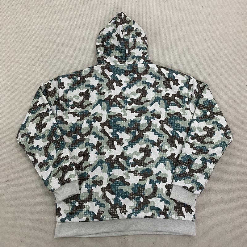 European and American autumn and winter classic fashion hooded long sleeved camouflage handsome front and back casual hoodie men