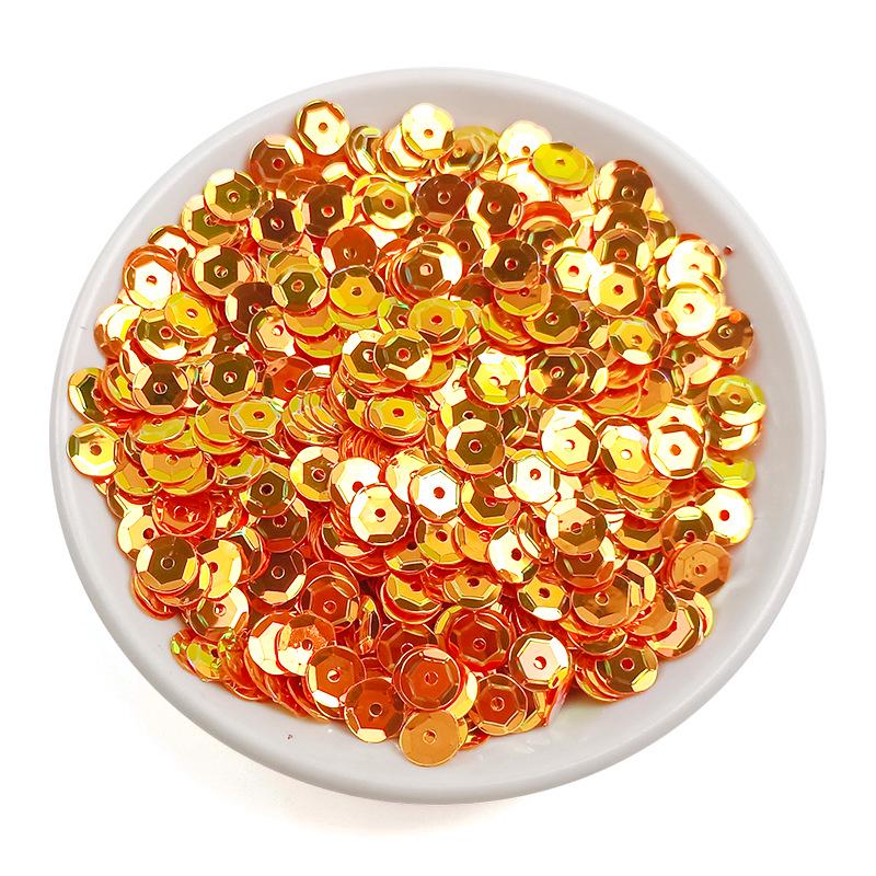 6MM Round Curved PVC Sequins with Middle Hole and Hexagonal Beads for Sewing