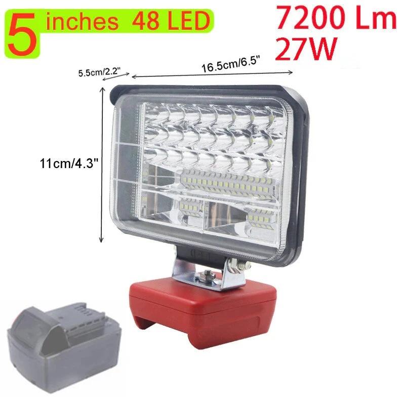 3/4/5/8 Inch Car LED Work Light Flashlights Electric Torch Spotlight For Milwaukee M&18 18V Li-ion Battery High Low Beam