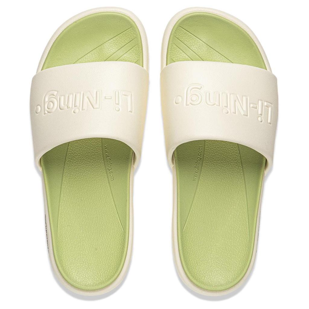 Li Ning Quiet Abrasion Resistant Slide Slippers Unisex Ecru AGAW025-1